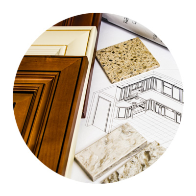 extensive custom cabinetry selection at Elevations showrooms
